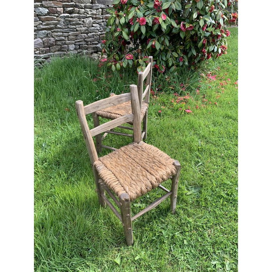 Image 1 of Set of 6 vintage straw chairs