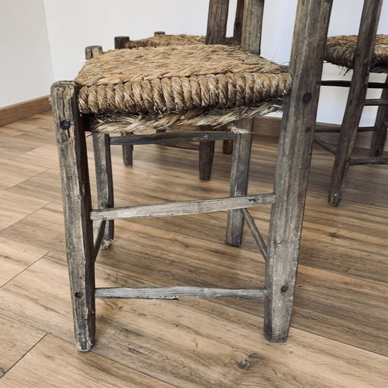 Image 1 of Set of 6 vintage straw chairs