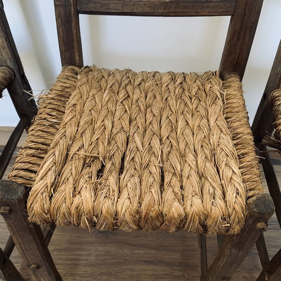 Image 1 of Set of 6 vintage straw chairs