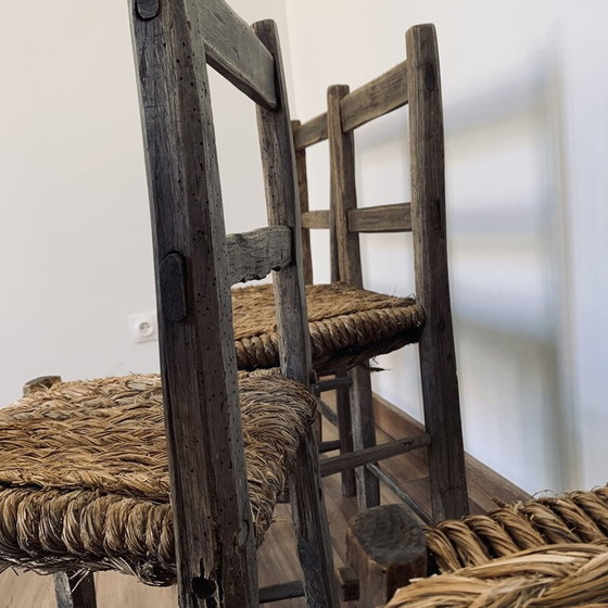 Image 1 of Set of 6 vintage straw chairs