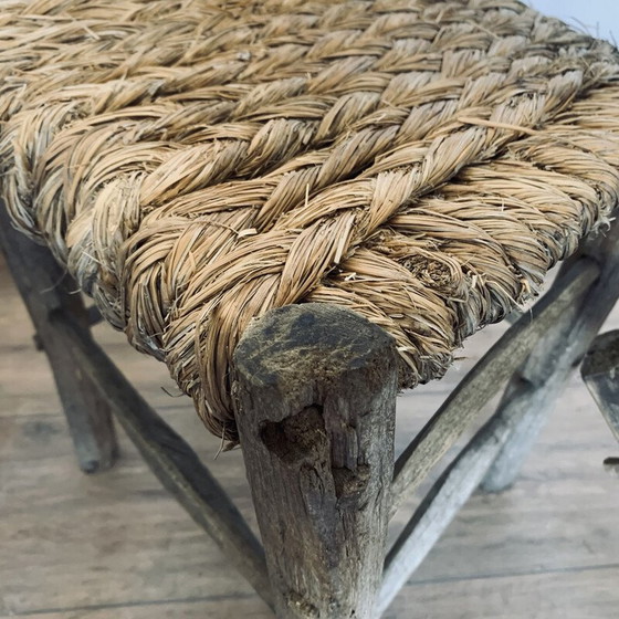 Image 1 of Set of 6 vintage straw chairs