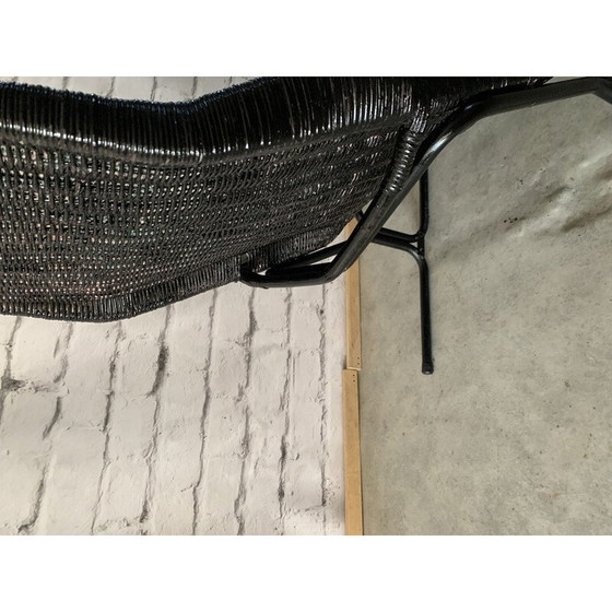 Image 1 of Poltrona vintage 514 C in rattan e acciaio di Dirk Van Sliedregt per Gebroeders Jonkers Noordwolde, 1960