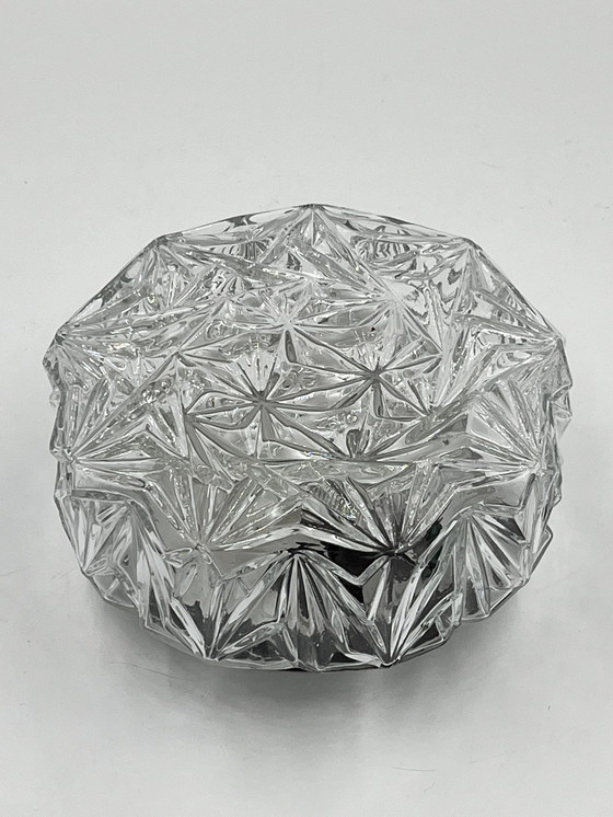 Image 1 of Moulded Glass Ceiling Light With Star Relief