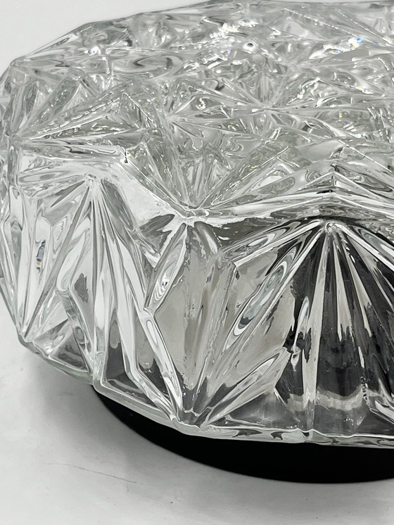 Image 1 of Moulded Glass Ceiling Light With Star Relief