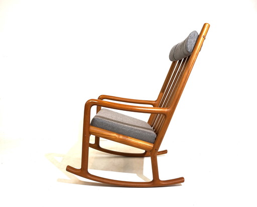 Hans Olsen teak rocking chair for Juul Kristensen