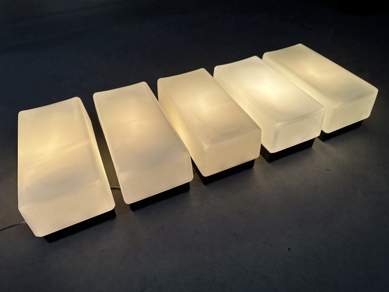 Image 1 of 5x lampes murales vintage BEGA - opaline