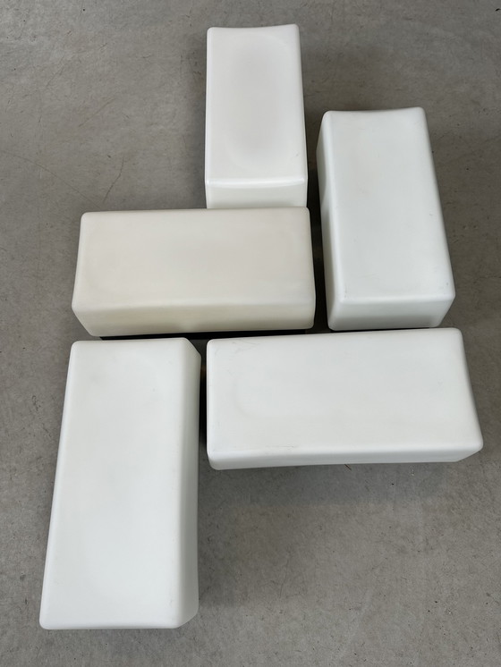 Image 1 of 5x lampes murales vintage BEGA - opaline