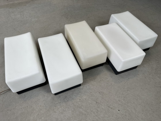 Image 1 of 5x lampes murales vintage BEGA - opaline