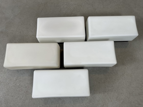 Image 1 of 5x lampes murales vintage BEGA - opaline