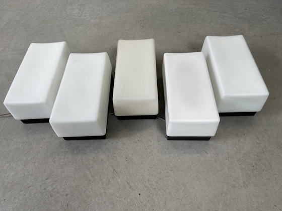 Image 1 of 5x lampes murales vintage BEGA - opaline