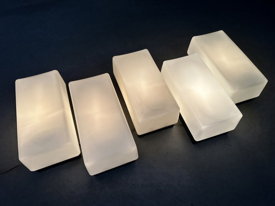 Image 1 of 5x lampes murales vintage BEGA - opaline