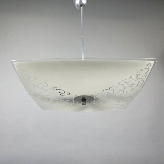 Image 1 of Vintage glass pendant lamp by Napako, Czechoslovakia 1960
