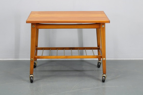 Image 1 of 1960S Teak Side Table On Wheels, Denmark