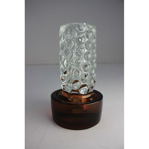 Jarrón vintage de cristal checo de Frantisek Vizner para Skrdlovice, 1970