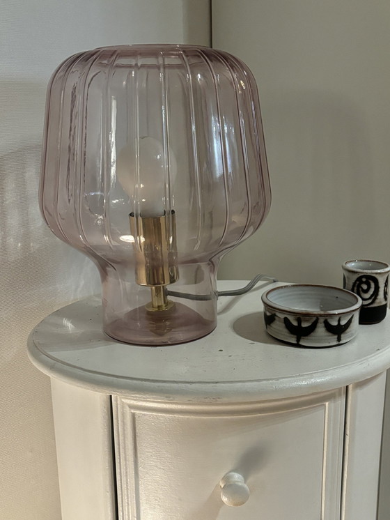 Image 1 of 1X Blush / Copper Glass Table Lamp From Made.Com