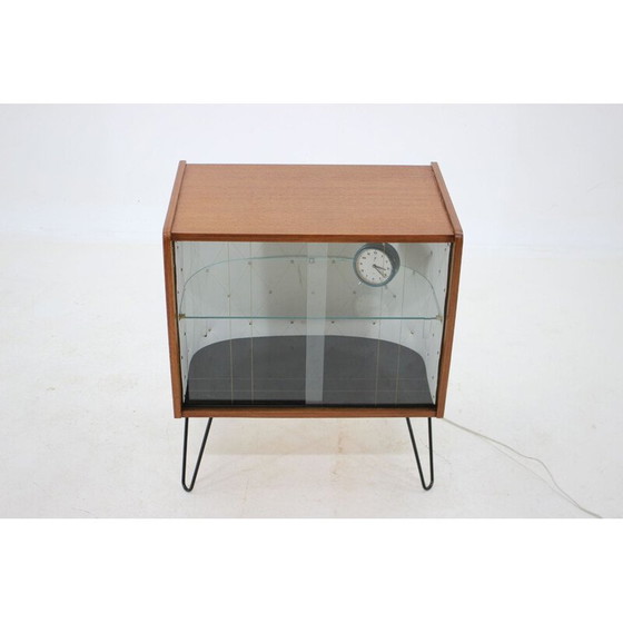 Image 1 of Vintage mahogany and glass display case, Czech 1960