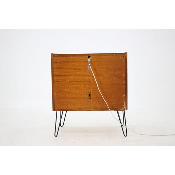 Image 1 of Vintage mahogany and glass display case, Czech 1960