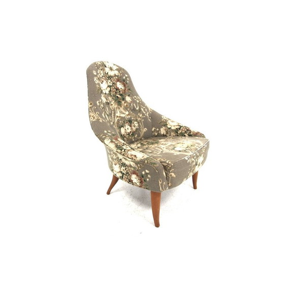 Image 1 of Poltrona vintage "Lila Eva" in faggio e tessuto di Kerstin Hörlin Holmqvist per Nordiska Kompaniet, Svezia 1960