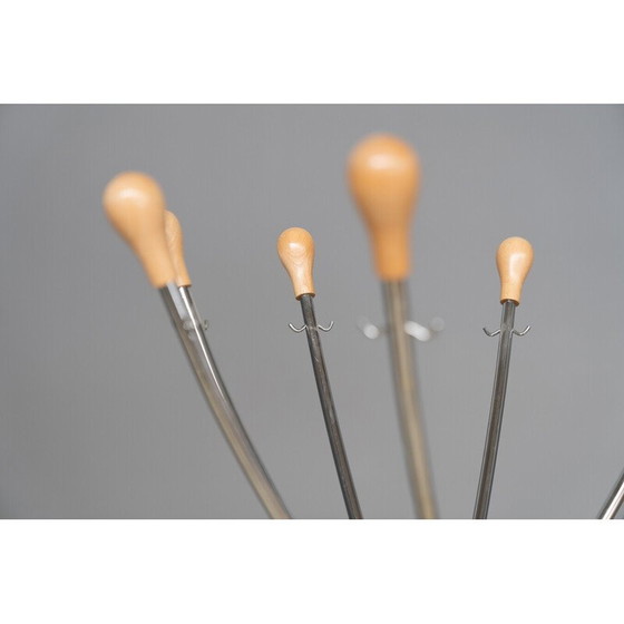 Image 1 of Vintage iron and wood coat rack for Zanotta, Italy 1970