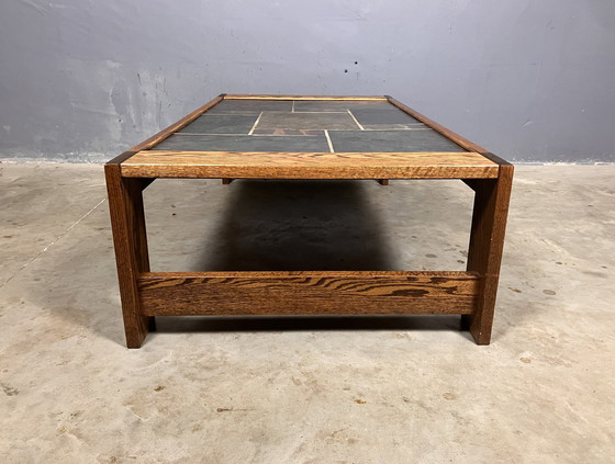 Image 1 of Wenge Coffee Table Slate Brutalist Mid - Century