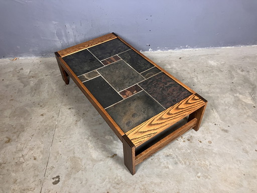 Wenge Coffee Table Slate Brutalist Mid - Century