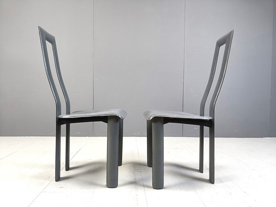 Image 1 of Italian Model Regia Dining Chairs By Antonello Mosca For Ycami, 1980S, Set Of 6