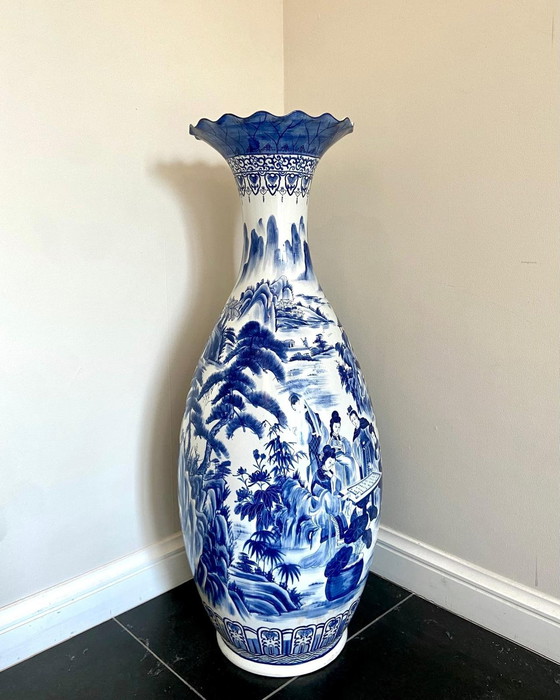 Image 1 of Large Hand Painted Chinese Porcelain Vase