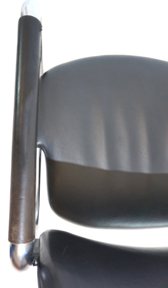 Image 1 of Set of 4 leather dining chairs by Jørgen Kastholm for Kusch&Co