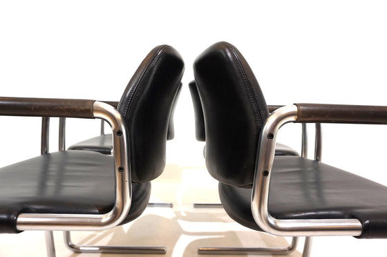 Image 1 of Set of 4 leather dining chairs by Jørgen Kastholm for Kusch&Co