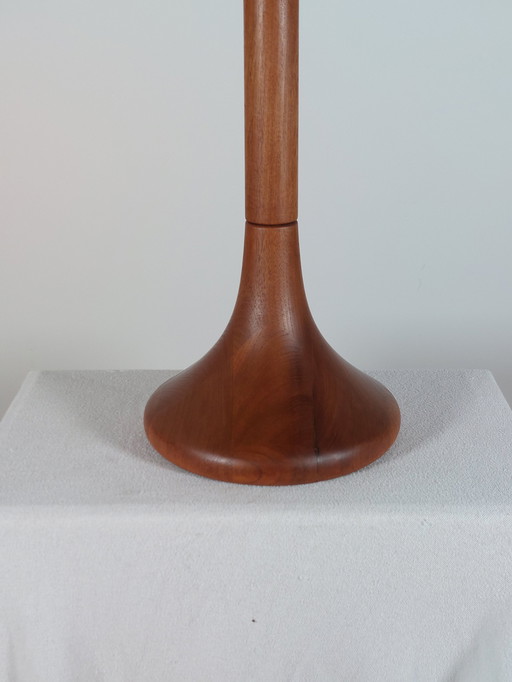 Large Mid - Century vintage teak table lamp