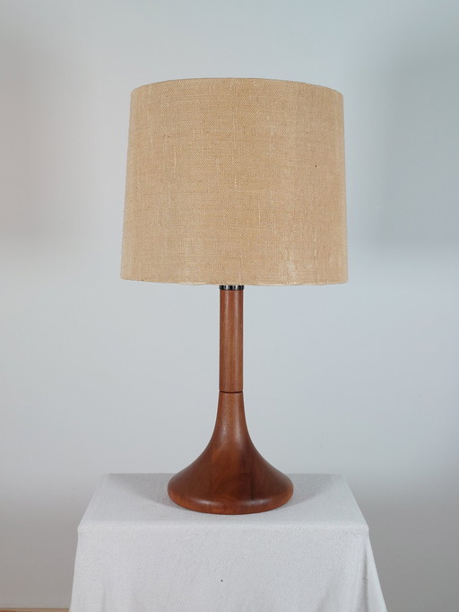 Large Mid - Century vintage teak table lamp