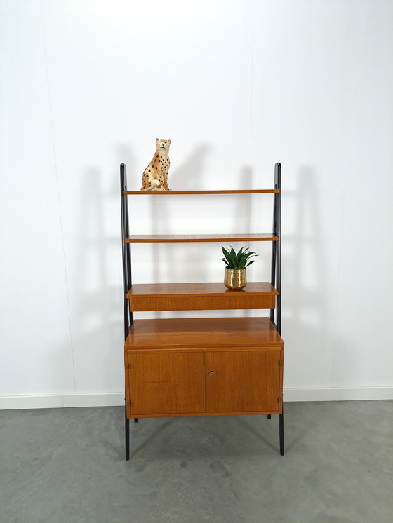 Image 1 of Swedish Teak Wall Unit With Desk And Drawer