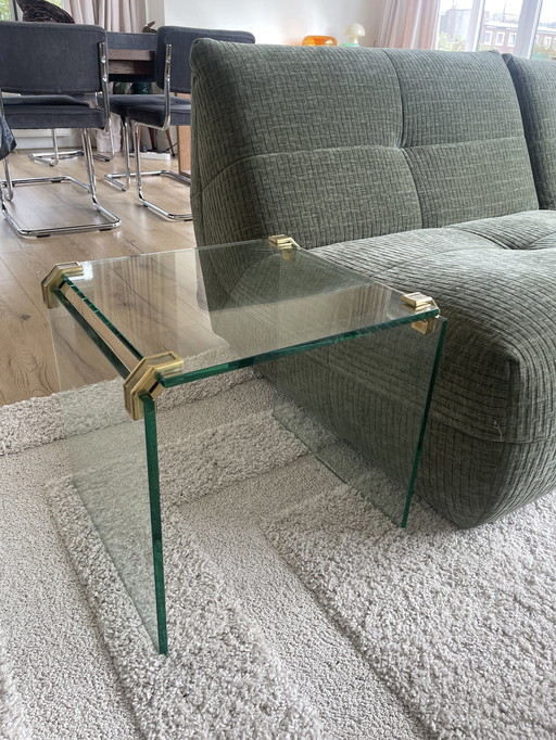 Peter Ghyczy Side Table Glass With Gold