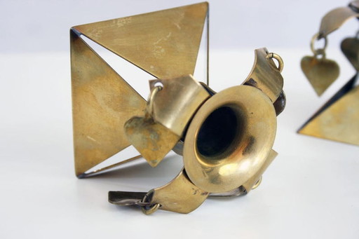 Scandinavian brass candlesticks