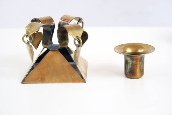 Image 1 of Scandinavian brass candlesticks