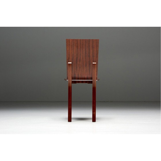 Image 1 of Vintage postmodern walnut dining chairs, Italy 1980s