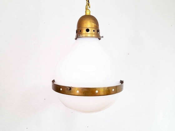 Image 1 of Glass And Brass Pendant Light 1920