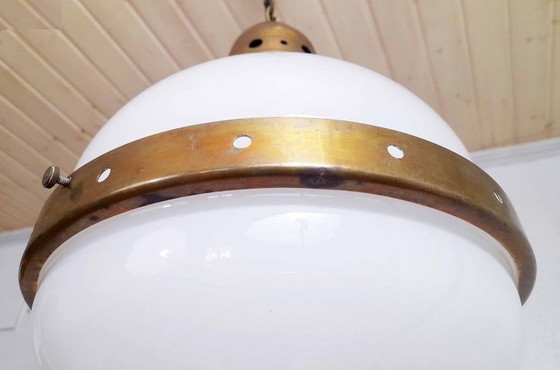 Image 1 of Glass And Brass Pendant Light 1920