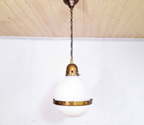 Image 1 of Glass And Brass Pendant Light 1920