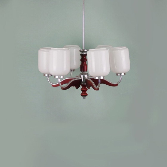 Image 1 of Lampadario rosso vintage, Italia, anni '60 
