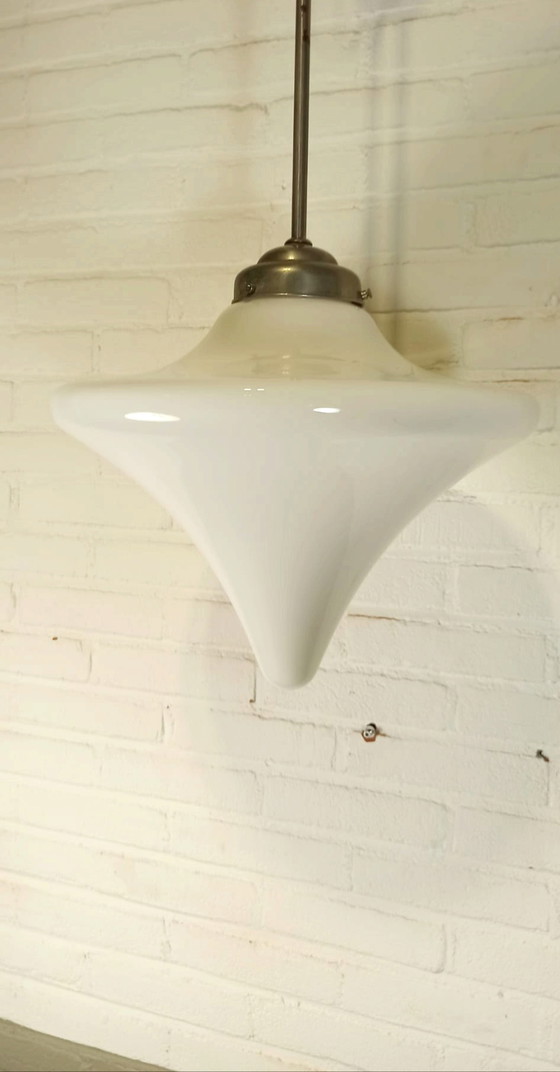 Image 1 of Lampada da sospensione vintage Art Déco a druppel opalino