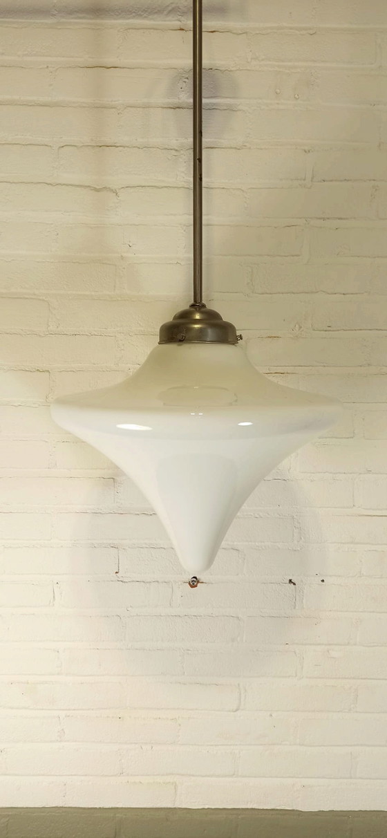 Image 1 of Lampada da sospensione vintage Art Déco a druppel opalino