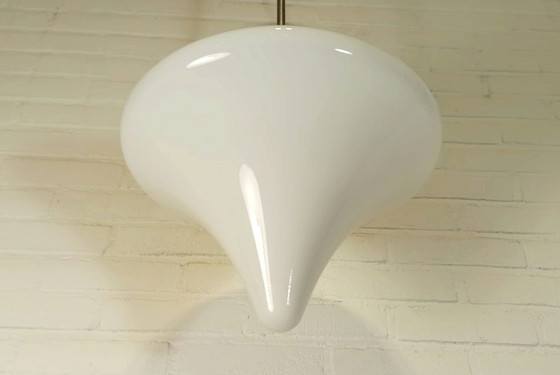 Image 1 of Lampada da sospensione vintage Art Déco a druppel opalino