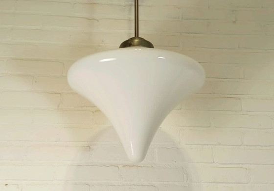 Image 1 of Lampada da sospensione vintage Art Déco a druppel opalino