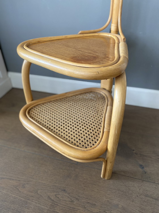 Image 1 of Vintage Manou rattan floor lamp with table