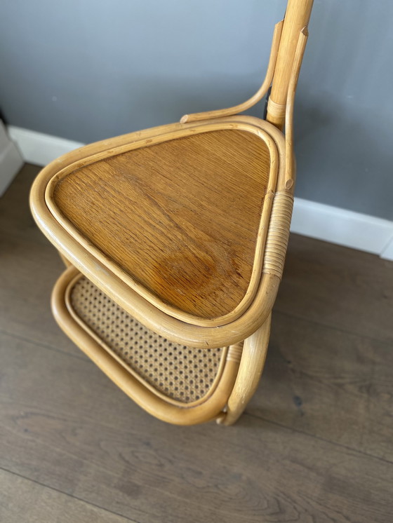 Image 1 of Vintage Manou rattan floor lamp with table