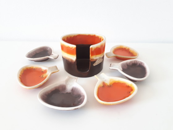 Image 1 of Strehla ceramic 70's vintage Tapas set