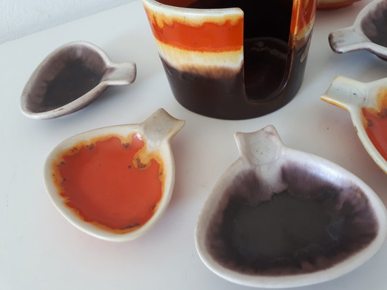 Image 1 of Strehla ceramic 70's vintage Tapas set