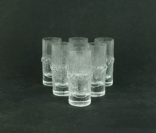 6x Iittala Niva shot glasses by Tapio Wirkkala