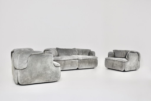 Saporiti Italia confidential sofa set by Alberto Rosselli